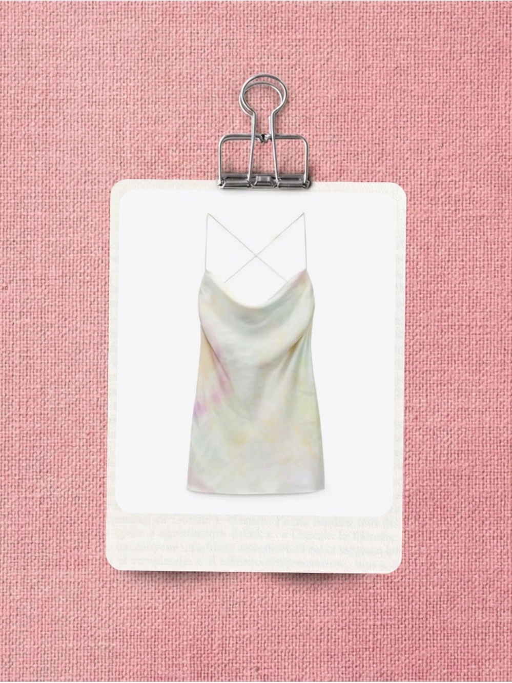 Zara tie dye satin Pastel Tie-Dye Spaghetti Strap Dress